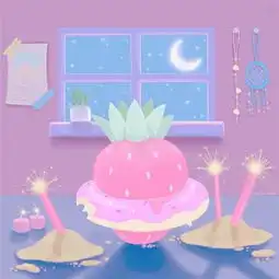 少女心十足好看的的可爱粉嫩图片大全集融化掉的草莓
