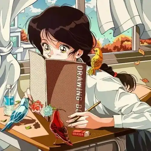 动漫头像开学季好好学习,天天向上
