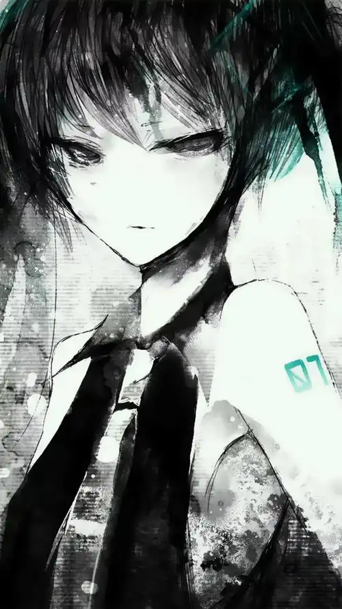 动漫壁纸初音未来黑色系
