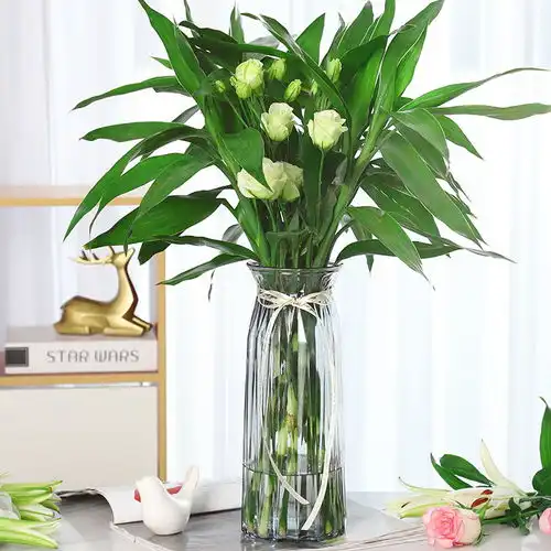 玻璃花瓶彩色透明水培富贵竹百合转运竹特大号花瓶客厅插花摆件
