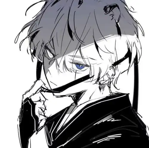 黑色系高冷男神动漫头像
