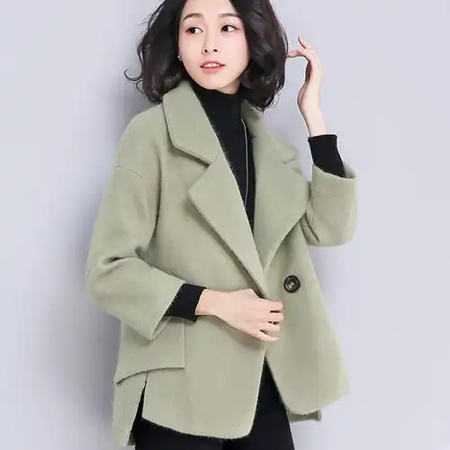 个子不高适合穿什么款的呢大衣短款翻领,45女人春冬装
