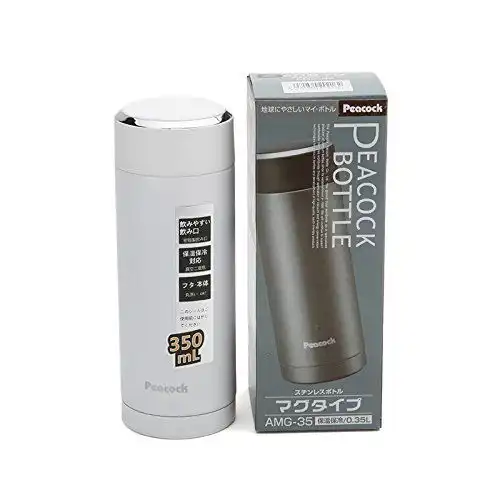 孔雀peacock不锈钢真空保温杯350ml男女办公水杯wba35白色
