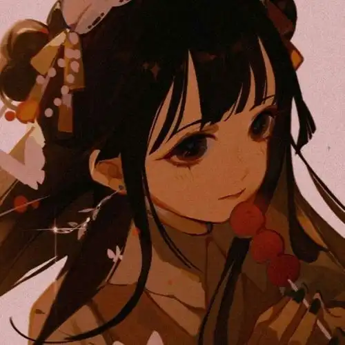 红色滤镜古风动漫女头柚木色

