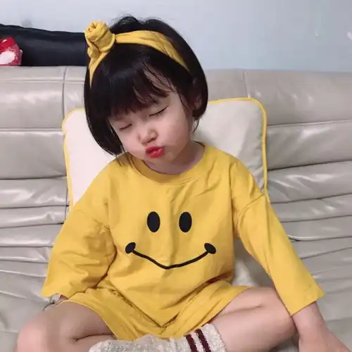 可爱孩头世界很甜因为有你
