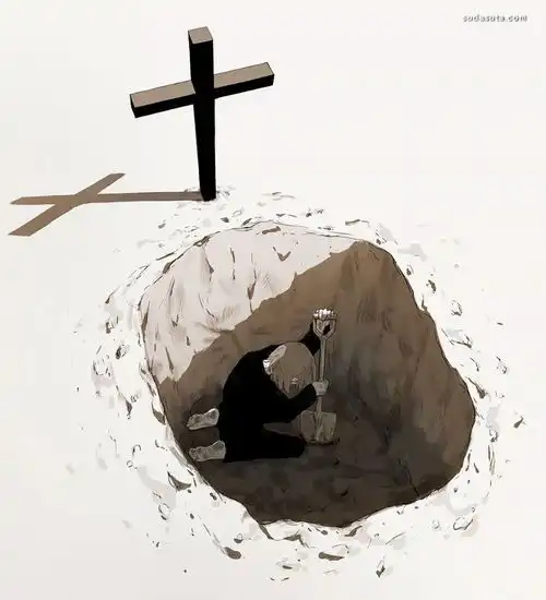 致郁风丧系插画暗黑头像壁纸
