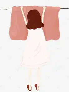 手绘卡通晾衣服女孩素材图片免费下载高清psd千库网图片编号10824978
