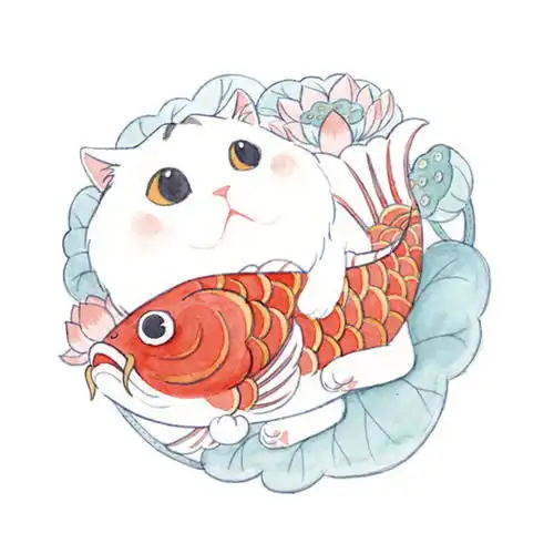 锦鲤头像图片吉利,可爱锦鲤微信头像吉利
