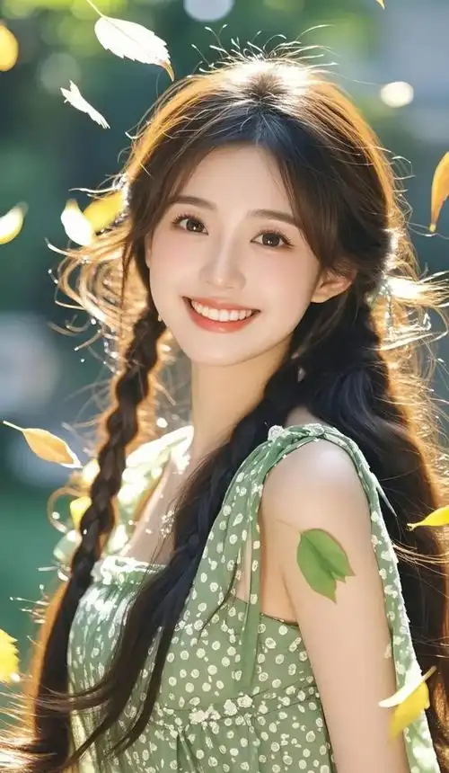 美女壁纸丨绿色系清新脱俗,初恋的味道
