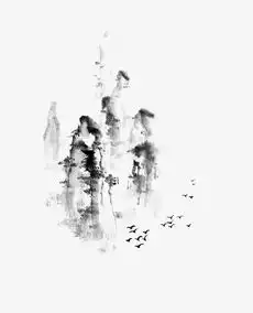 卡通中国风图片素描中国风山水画
