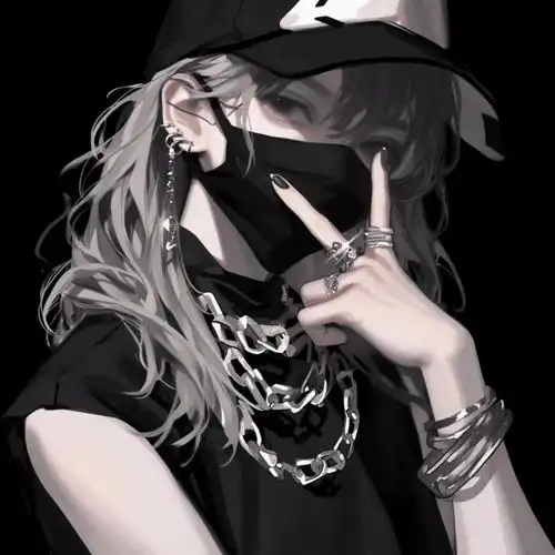 黑色系女生头像分享
