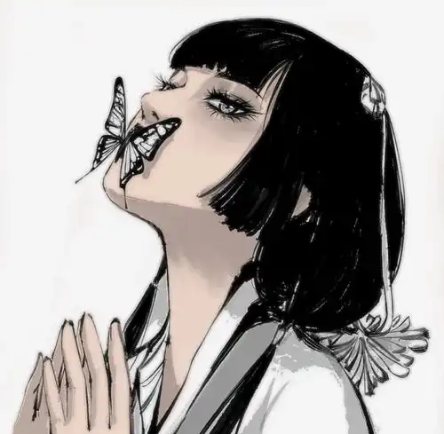 优质黑毛白毛女头
