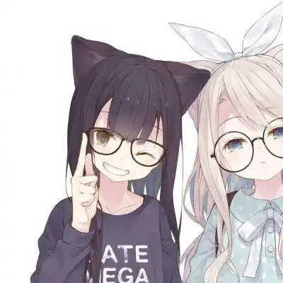 动漫闺蜜头像二人闺蜜头像卡通两张超萌版

