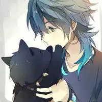 猫戳眼睛动漫情侣头像
