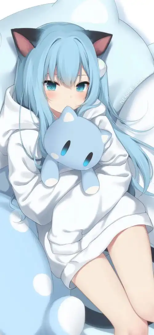 手机壁纸猫系少女
