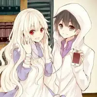 男的穿白衬衣女的穿白裙子动漫情侣头像
