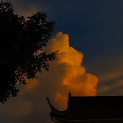 季清暖色系日落黄昏唯美风景
