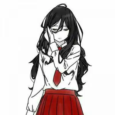 黑白动漫头像丧女二次元很丧很酷的女生头像
