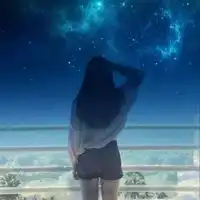qq头像女生背影蓝色系
